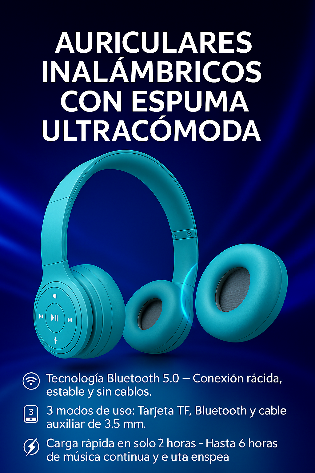 🎧 Auriculares inalámbricos: tecnología avanzada, comodidad extrema y un sonido que te deleita.